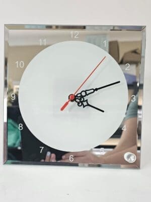 Sublimation Blanks : Glass, Mirror Square Clock (With Numbers)