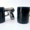 Novelty Mugs :  Pistol Gun Cup Ceramic Coffee Mug With Handle (Silver or Gold)