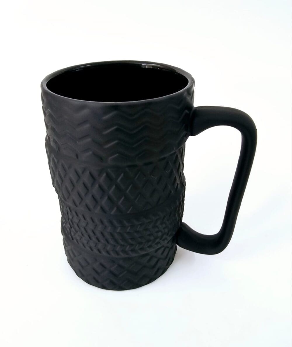 Limited Edition :  Novelty Ceramic Black Matte Car Tire Mug