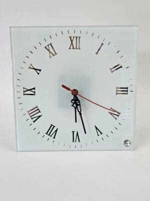 Sublimation Blanks : Glass, Mirror Square Clock (With Roman Numerals)
