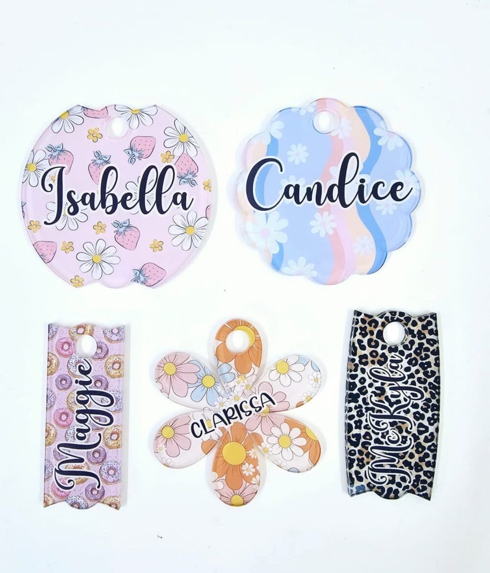 Laser Sublimation Blanks : 3mm or 4mm Subli-Acrylic 40oz Stanley Acrylic Name Plate (5 Styles)