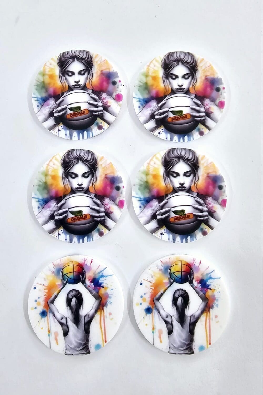 UV DTF Direct Print : 3mm WHITE Acrylic 4cm Tokens (Single or Double Sided print)