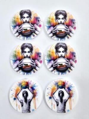 UV DTF Direct Print : 3mm WHITE Acrylic 4cm Tokens (Single or Double Sided print)