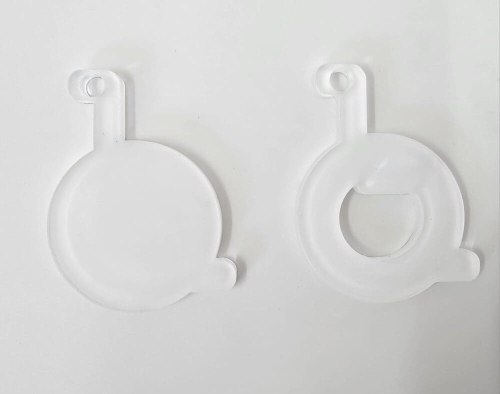 Laser Sublimation Blanks : 3mm or 4mm Subli-Acrylic Wheelchair with split keyring & clip