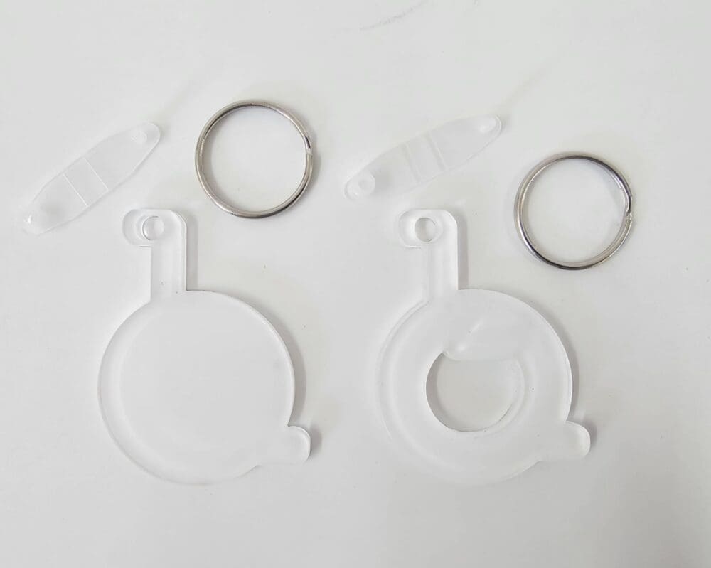 Laser Sublimation Blanks : 3mm or 4mm Subli-Acrylic Wheelchair with split keyring & clip