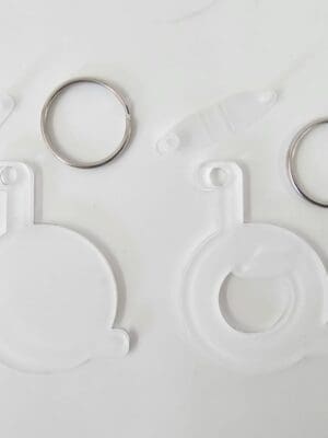 WheelChairSubliAcrylic3 Laser Sublimation Blanks : 3mm or 4mm Subli-Acrylic Wheelchair with split keyring & clip