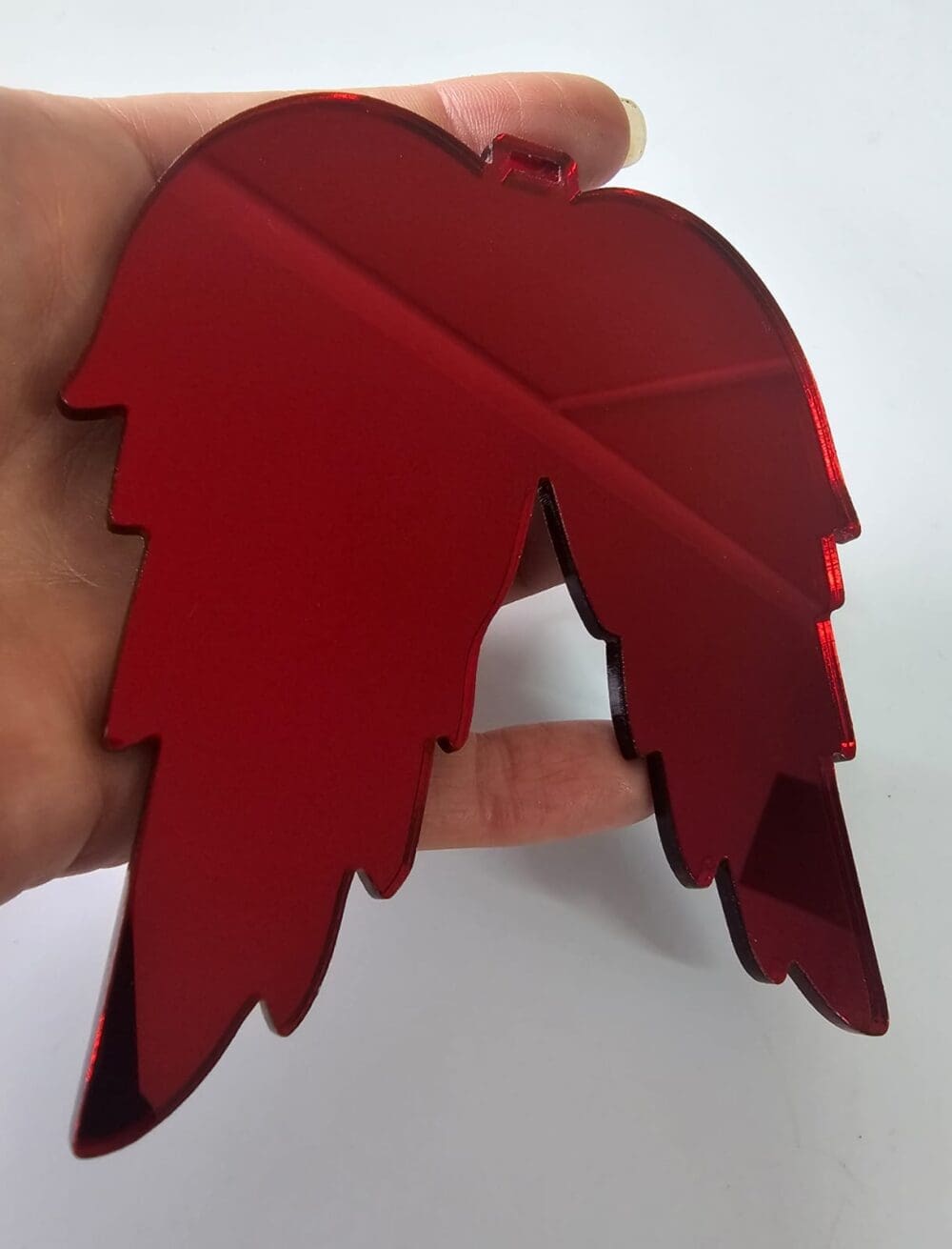 Laser Acrylic Shapes : MIRROR Acrylic Christmas Tree Shapes : Angel Wings Small/Large (3mm) [Black, Purple, Pink, Red, Blue]