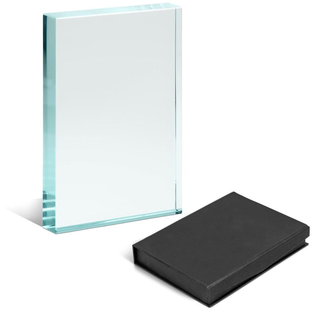 Award/Trophy : Blank 2cm thick Standing Rectangle Glass Award (AWARD-100)