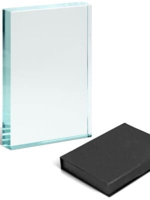 Award/Trophy : UV Direct Print, 2cm thick Standing Rectangle Glass Award (AWARD-100)