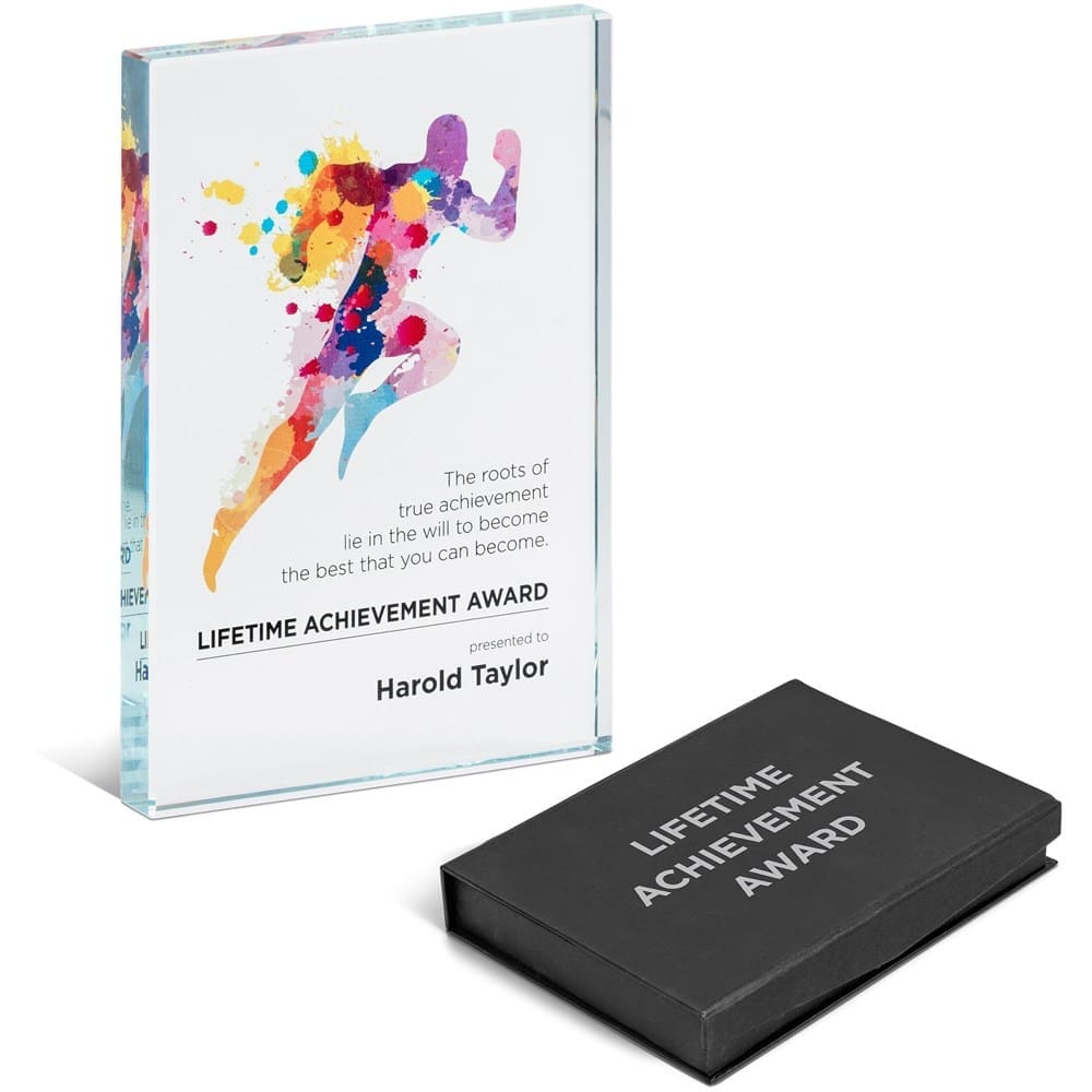 Award/Trophy : Blank 2cm thick Standing Rectangle Glass Award (AWARD-100)