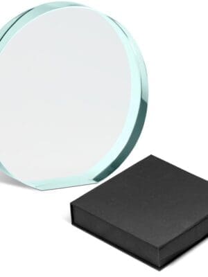 Award/Trophy : Blank 3cm thick Standing Circular Glass Award (AWARD-105)