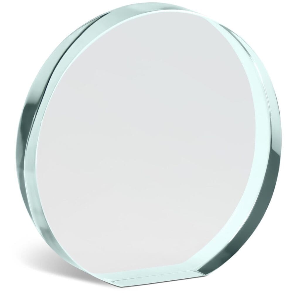 Award/Trophy : Blank 3cm thick Standing Circular Glass Award (AWARD-105)