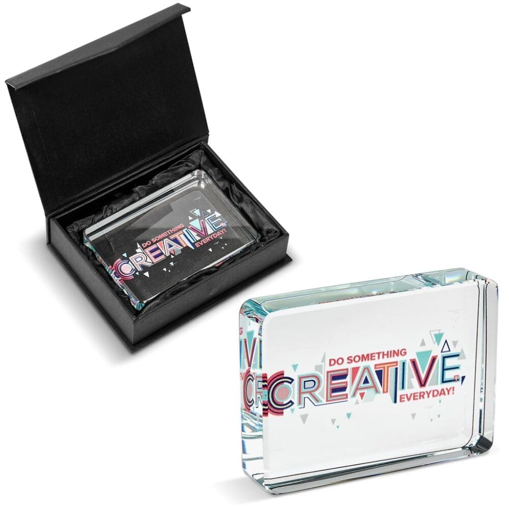 Award/Trophy : Blank 2cm thick Standing Mini Curved Rectangle Glass Award (AWARD-1405)