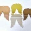 Laser Acrylic Shapes : MIRROR Acrylic Christmas Tree Shapes : Angel Wings Small/Large (2 & 3mm) [Gold, Rose Gold, Bronze, Silver]