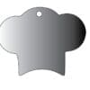 Laser Acrylic Shapes : CLEAR Acrylic CHEF HAT disc+ 30mm Silver Split Keyring (1.5, 2, 3 & 5mm)