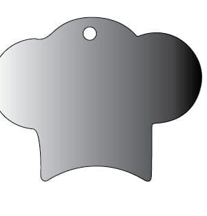 Laser Sublimation Blanks : Glossy 3mm Single or Double Sided Sublimation MDF CHEF HAT Keychain + 30mm Split Keyring