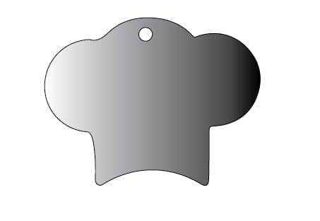 Laser Sublimation Blanks : Glossy 3mm Single or Double Sided Sublimation MDF CHEF HAT Keychain + 30mm Split Keyring