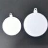 Laser Sublimation Blanks : Subli-Acyrlic (with white coating) Christmas Tree Shapes : Circular BAUBLES Small or Large (3 or 4mm)