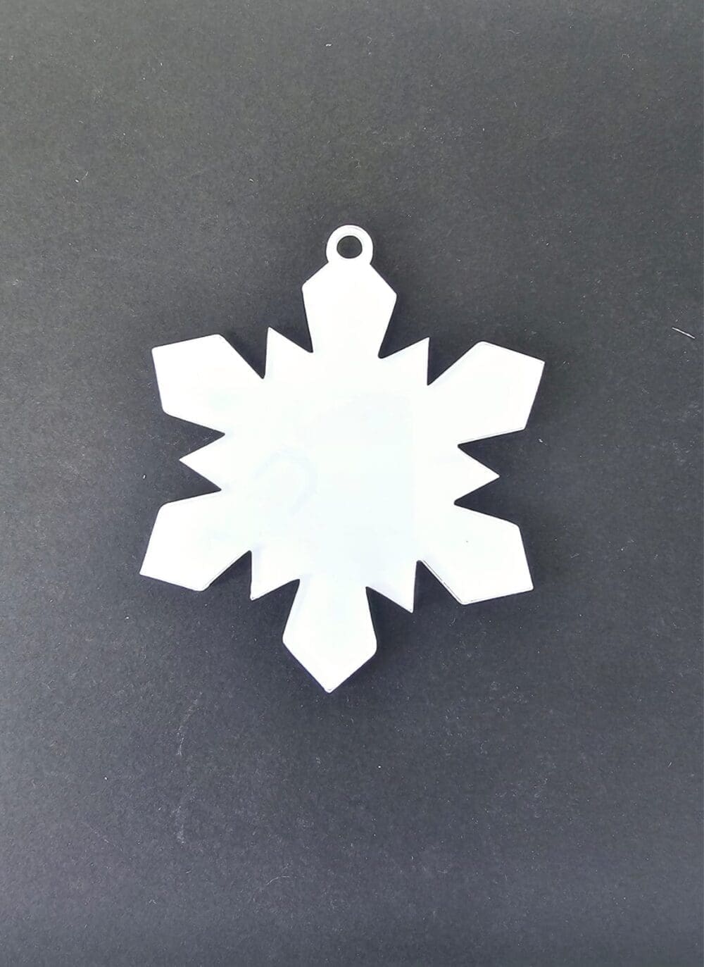 Laser Sublimation Blanks : Subli-Acyrlic (with white coating) Christmas Tree Shapes : Snowflake (3 or 4mm)