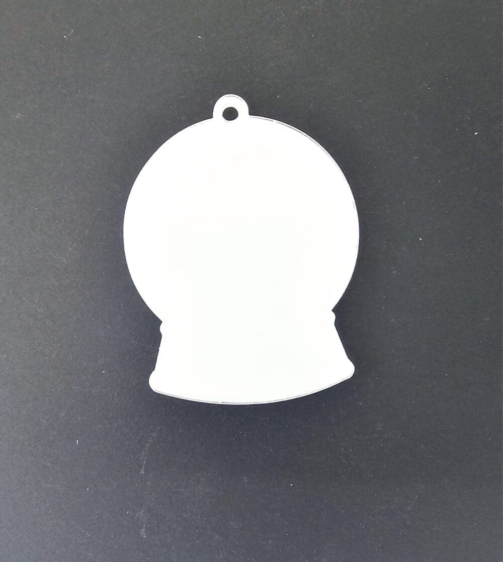 Christmas Snowglobe Laser Acrylic Shapes : CLEAR Acrylic Christmas Tree Shapes : SNOWGLOBE 1.5, 2, 3 & 5mm)