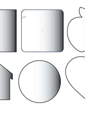 Laser Sublimation Blanks : Sublimation Super Glossy 5mm Single Sided COASTER with Black Melamine backing MDF (House, Apple, Circle, Square Sharp, Square Rounded, Heart)