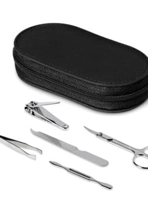 Manicure Set : 5 Piece Black Manicure & Pedicure Set [GIFT-9047]