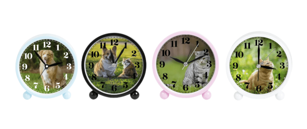 Sublimation Blanks : Plastic Alarm Clock in 4 different colours