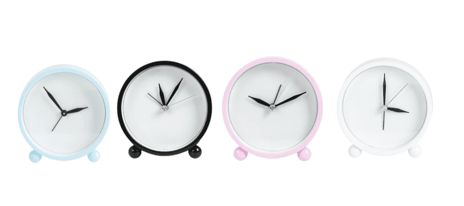 Sublimation Blanks : Plastic Alarm Clock in 4 different colours