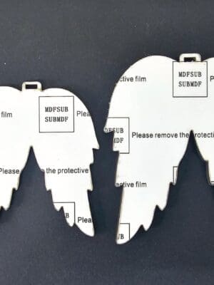 Laser Sublimation MDF Shapes : MDF Christmas Tree Shapes : 3mm Angel Wings Small/Large (Single or Double Sided)