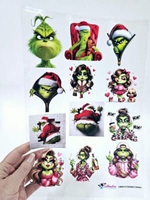 3D UV Stickers : A4 Grinch Themed UV001 (Copy)
