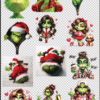 3D UV Stickers : A4 Grinch Themed UV001 (Copy)