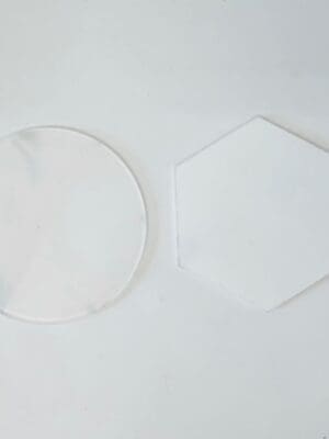 Laser Acrylic Blanks : CLEAR Acrylic Milestones (10cm Round or Hexagon) [1.5, 2, 3 and 5mm]
