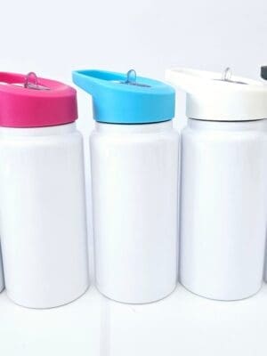 Sublimation Blanks : 420ml (14oz) White Flip Spout Tumbler & Coloured Lids
