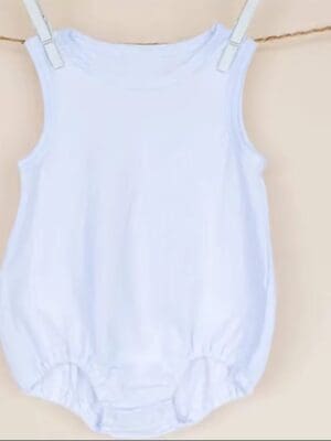 BabygrowSleevless Sublimation Blanks : White Sleeveless Baby Bodyvest with elasticated legs