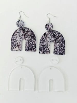 Laser Sublimation Blanks : (EARR12) 3mm Blank Boho Subli Acrylic Earrings + attachments