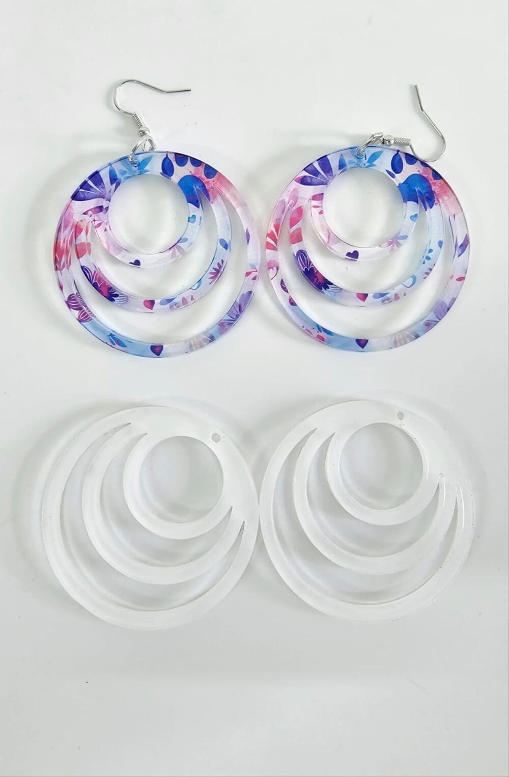 Laser Sublimation Blanks  : (EARR5) 3mm Blank Subli Acrylic Circular Earrings + attachments