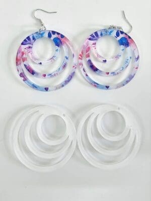 Laser Sublimation Blanks  : (EARR5) 3mm Blank Subli Acrylic Circular Earrings + attachments