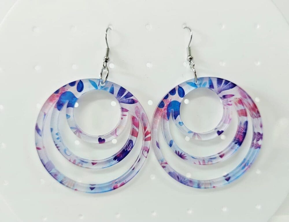Laser Sublimation Blanks  : (EARR5) 3mm Blank Subli Acrylic Circular Earrings + attachments