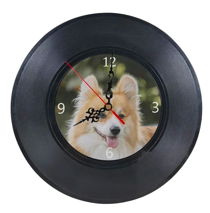 Sublimation Blanks : Classic Record Vinyl Style Clock with Glossy sublimation MDF
