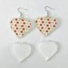 Heart earrings EARR11a Laser Sublimation Blanks : (EARR11) 3mm Blank Subli Acrylic Africa Earrings + attachments