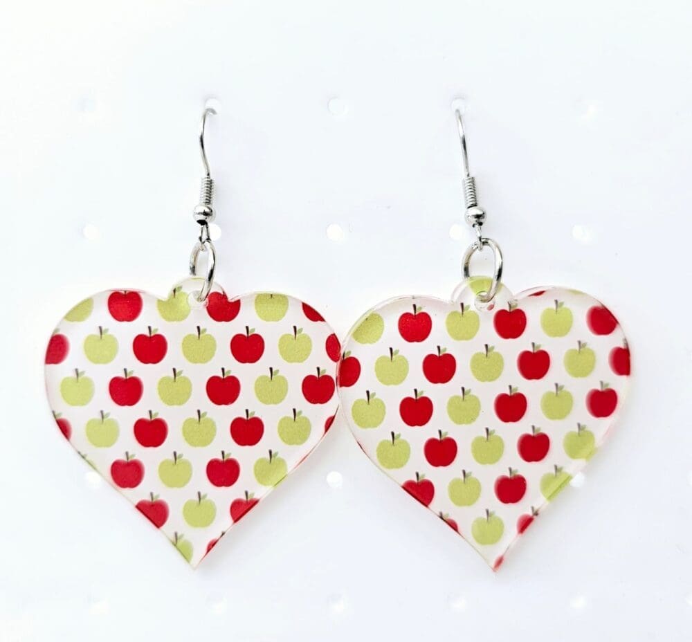 Heart earrings EARR11b Laser Sublimation Blanks : (EARR11) 3mm Blank Subli Acrylic Africa Earrings + attachments