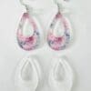 Hollow Tear Drop Earring EARR2a Laser Sublimation Blanks : (EARR2) 3mm Blank Subli Acrylic Hallow Tear Drop Earrings + attachments