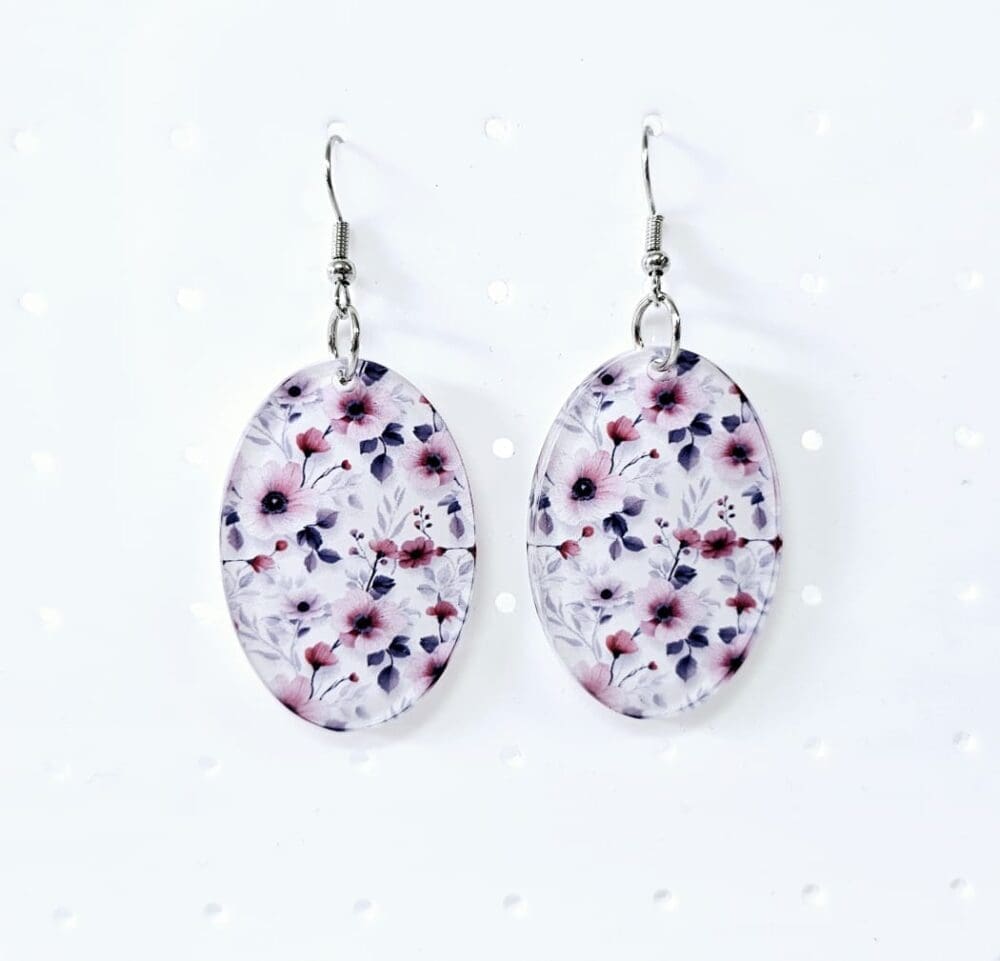 Laser Sublimation Blanks : (EARR3) 3mm Blank Subli Acrylic Oval Earrings + attachments