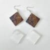 Laser Sublimation Blanks : (EARR8) 3mm Blank Subli Acrylic Square Angled Earrings + attachments