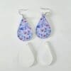 Tear Drop Earring EARR1a Laser Sublimation Blanks : (EARR1) 3mm Blank Subli Acrylic Tear Drop Earrings + attachments