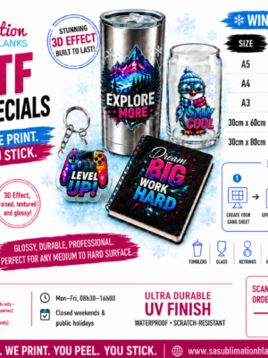 3D UV DTF Stickers : A5, A4 or A3 Customised Stickers (Gang Sheet Creator2)