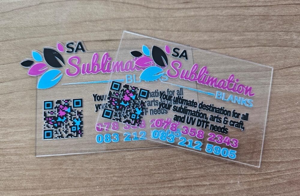 UV DTF : Acrylic Business Cards Direct Print (1, 1.5mm)