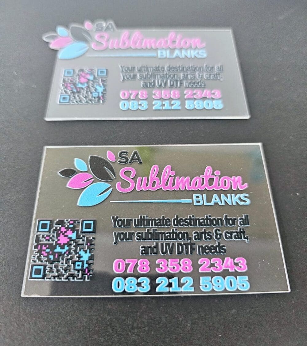 UV DTF : Acrylic Business Cards Direct Print (1, 1.5mm)