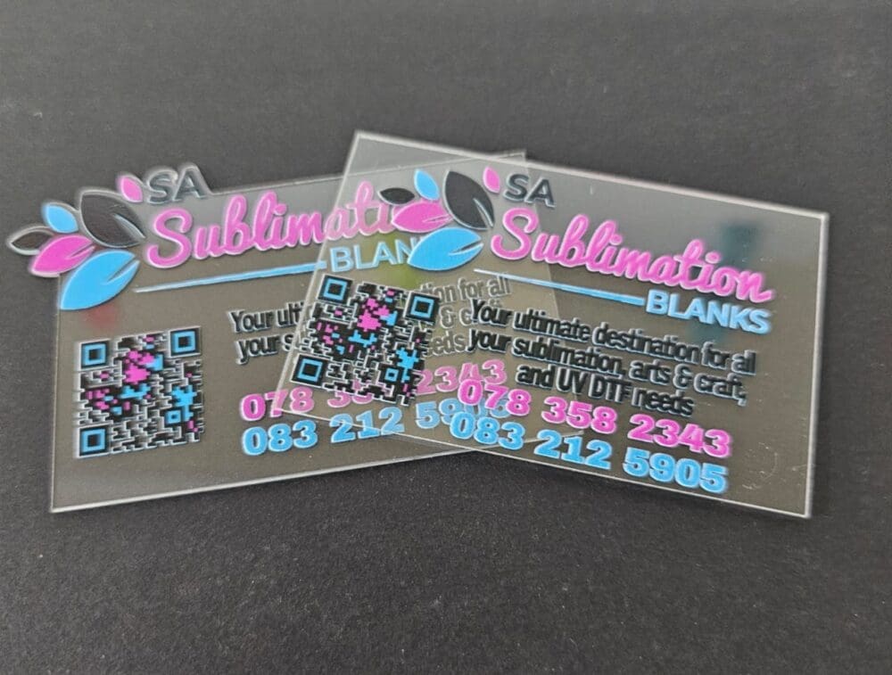 UV DTF : Acrylic Business Cards Direct Print (1, 1.5mm)