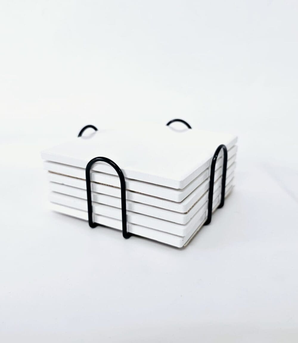 Sublimation Blanks : Round & Square Ceramic Coasters With Metal Holder (TTX)